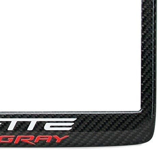 C7 Corvette Carbon Fiber License Plate Frame with Stingray Script for 2014-2019 Corvettes