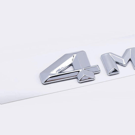 1Pcs 3D Car 4MATIC Logo ABS Letter Emblem Decal for Car Side Fender Rear Trunk Emblem Badge Chrome Decal Sticker (4-Mat-Silver)