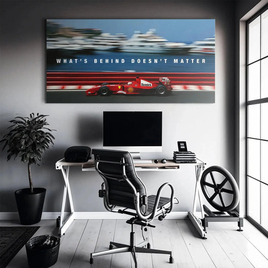 Formula 1 Racing Canvas – Ferrari Style Wall Art – Motorsport Poster – Speed Car Decor for Office or Man Cave