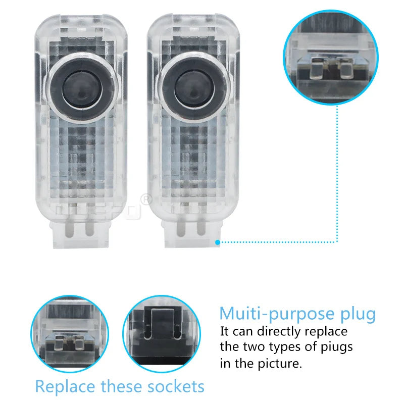 2Pcs Led Car Door Welcome Lights for Audi A1 A3 8P 8V A4 A5 A6 A7 A8 Q3 Q5 Q7 Q8 Sline TT Projector Ghost Shadow Lamp