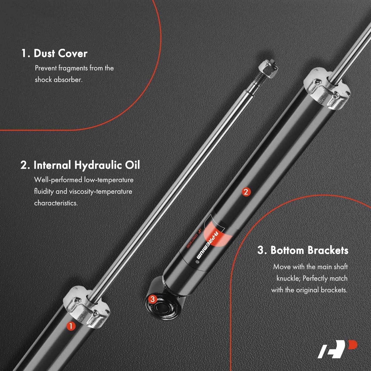 Rear Pair (2) Shock Absorber Strut Assembly Compatible with Audi A4, A4 Quattro,