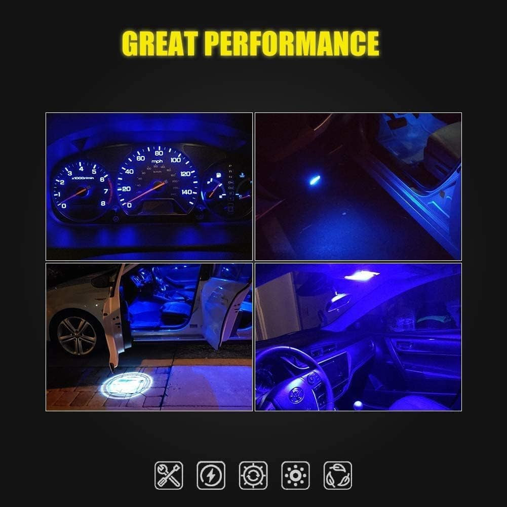 DE3175 DE3021 DE3022 3175 31MM 1.22”Festoon Canbus Error Free LED Interior Light Bulbs Ultra Blue, Super Bright 6SMD Chips for Dome Map Door Courtesy License Plate Lights (Pack of 6)