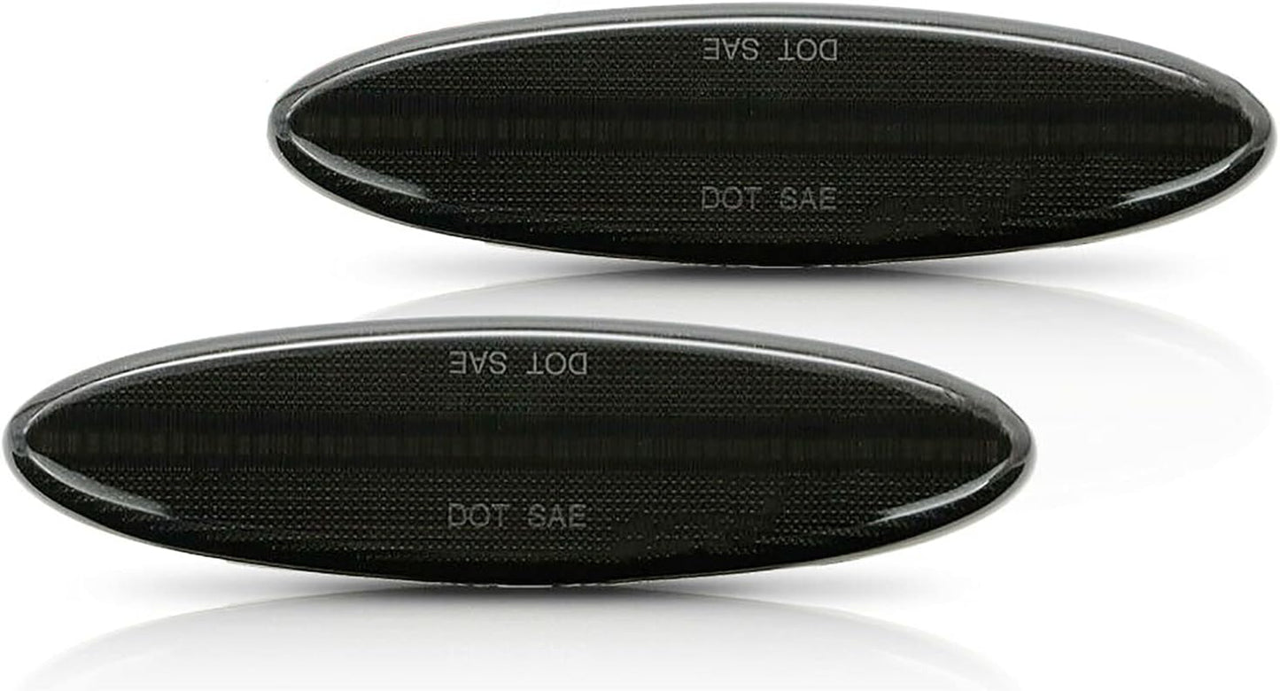 LED Rear Fender Side Marker Light Turn Signal Lamp Compatible with Chevrolet Chevy Corvette C5 Z06 1997 1998 1999 2000 2001 2002 2003 2004 (Smoked Lens)