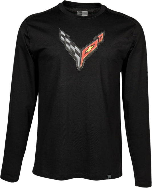 C8 Corvette Next Generation Carbon Flash Long Sleeve T-Shirt - Black (Medium)