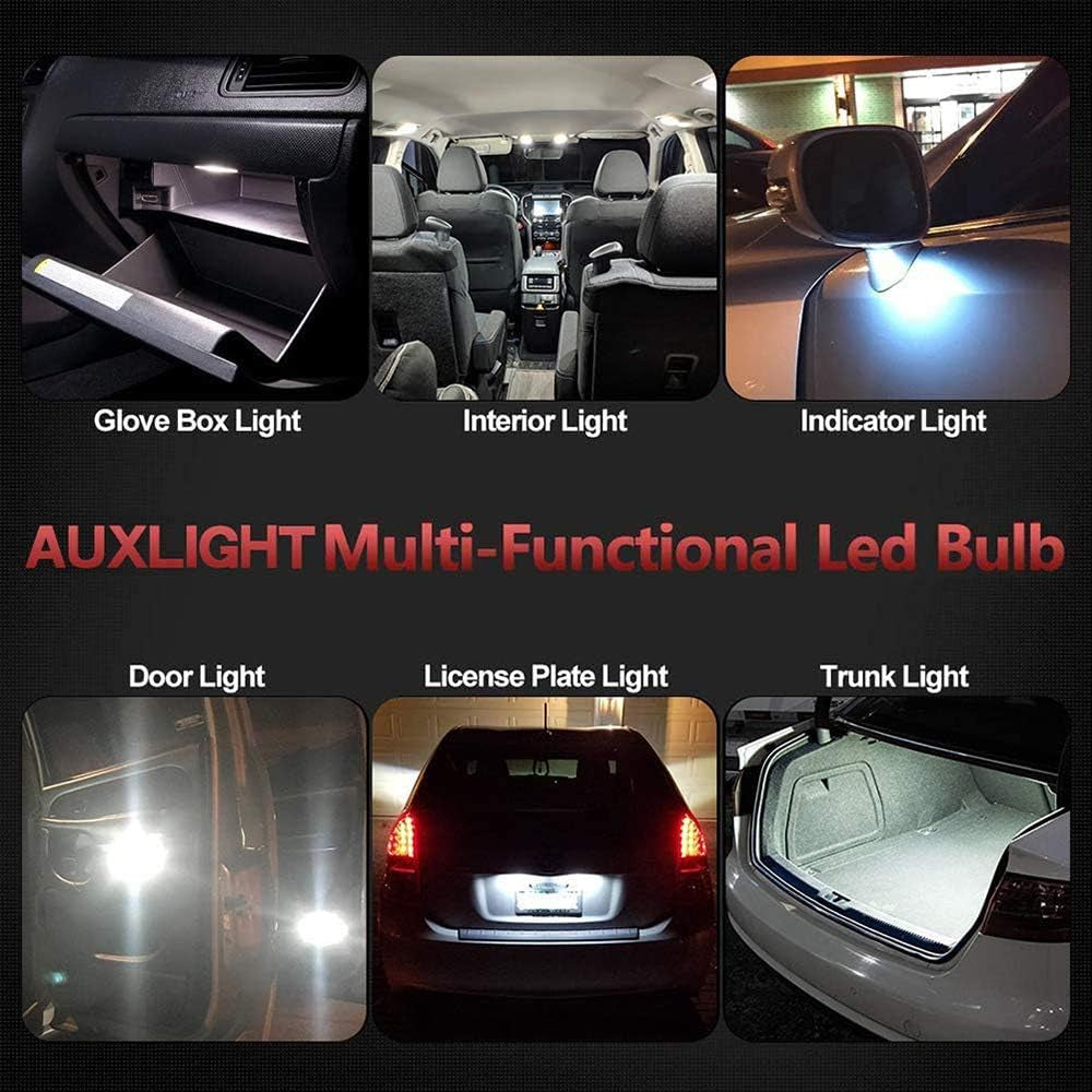 6614 6641 6612F 6615 F30-WHP TS-14V1CP 29MM 1.14”Festoon LED Interior Light Bulbs 6000K Xenon White, Super Bright 6SMD Chips for Car SUV Truck Sunvisor Vanity Mirror Lights (Pack of 6)