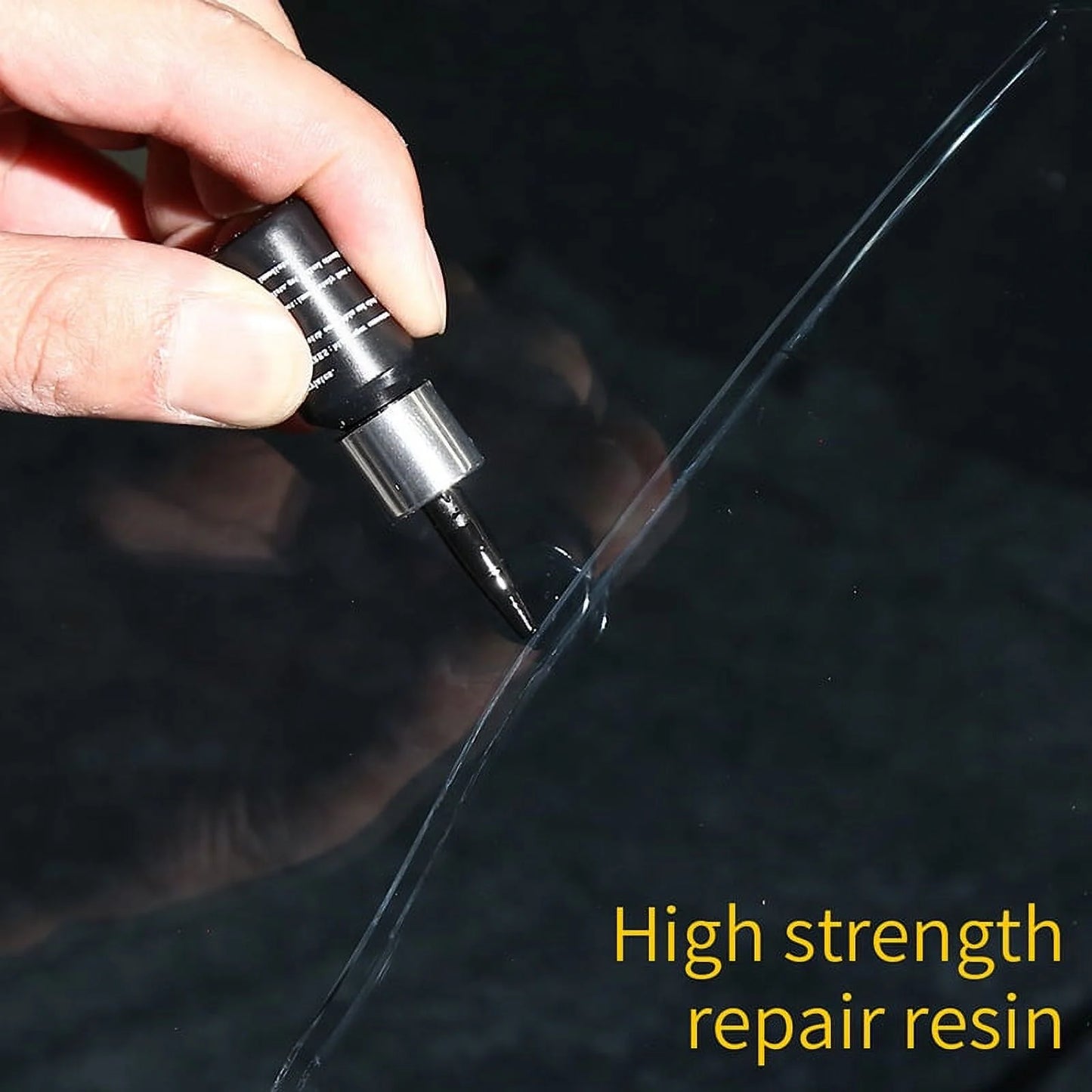 10Pcs Automotive Glass Nano Repair Fluid Kit, Car Windshield Repair Set, for Auto Glass Crack Crater and Scratch Fixing Black