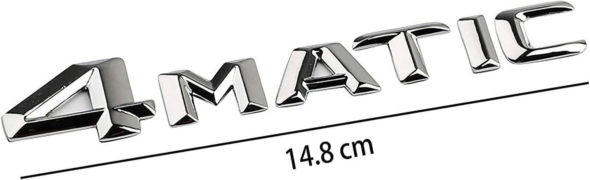1Pcs 3D Car 4MATIC Logo ABS Letter Emblem Decal for Car Side Fender Rear Trunk Emblem Badge Chrome Decal Sticker (4-Mat-Silver)