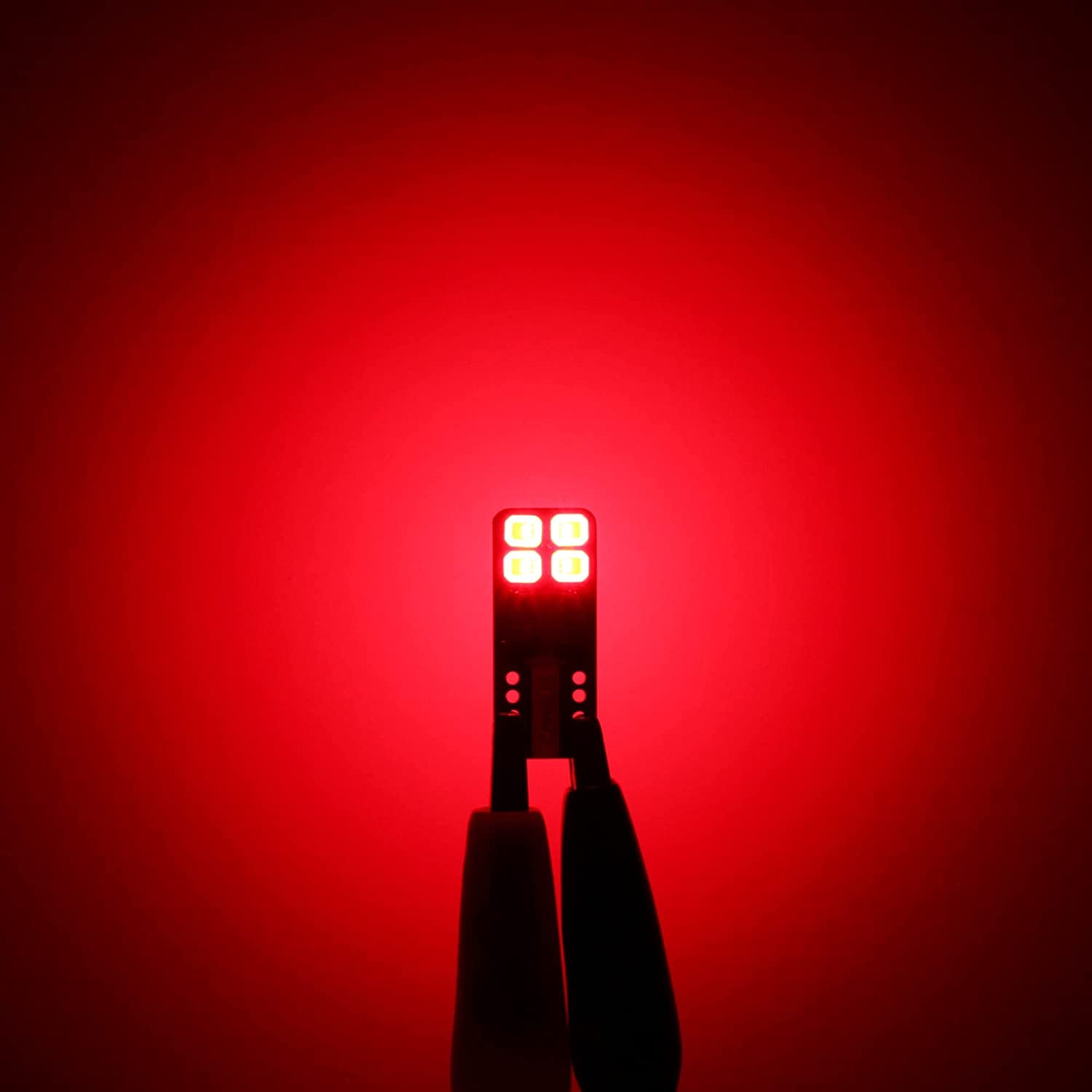 12V T10 168 194 Red LED Light Bulbs, Super Bright Miniature 8-SMD Wedge 3652 12256 12396 Replacement Bulb for Car Interior Dome Map Door Courtesy License Plate Lights, Pack of 10