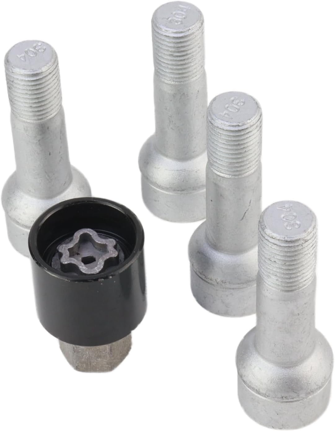 4 PCS 304 Pattern Rim Wheel Lock Nut Set - anti Theft Wheel Bolt Lock Kit for Benz S/Glc/Gle/E/G/M/R-Class - OEM Number: 0019901707