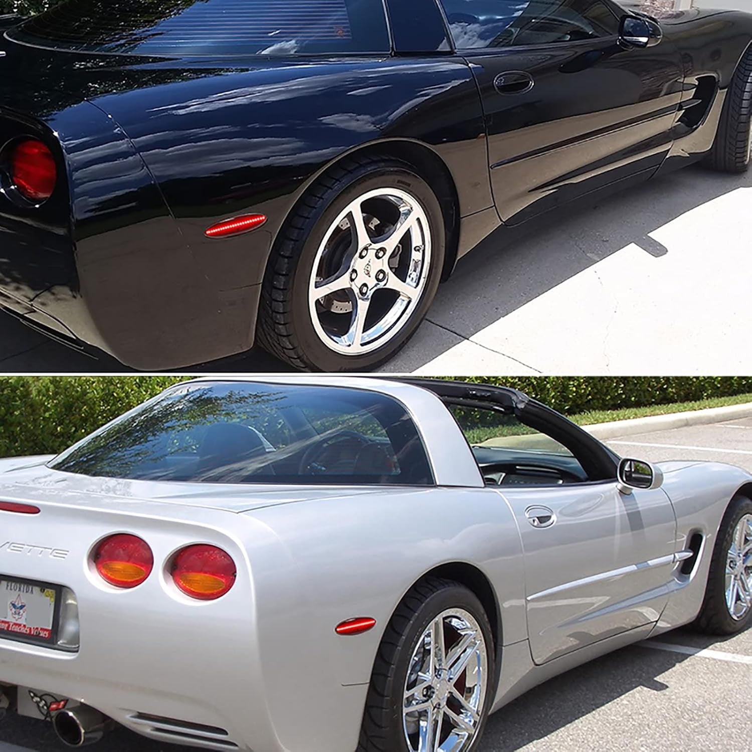 LED Rear Fender Side Marker Light Turn Signal Lamp Compatible with Chevrolet Chevy Corvette C5 Z06 1997 1998 1999 2000 2001 2002 2003 2004 (Smoked Lens)