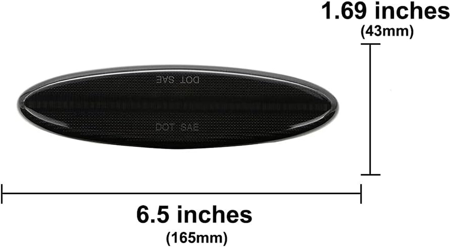 LED Rear Fender Side Marker Light Turn Signal Lamp Compatible with Chevrolet Chevy Corvette C5 Z06 1997 1998 1999 2000 2001 2002 2003 2004 (Smoked Lens)