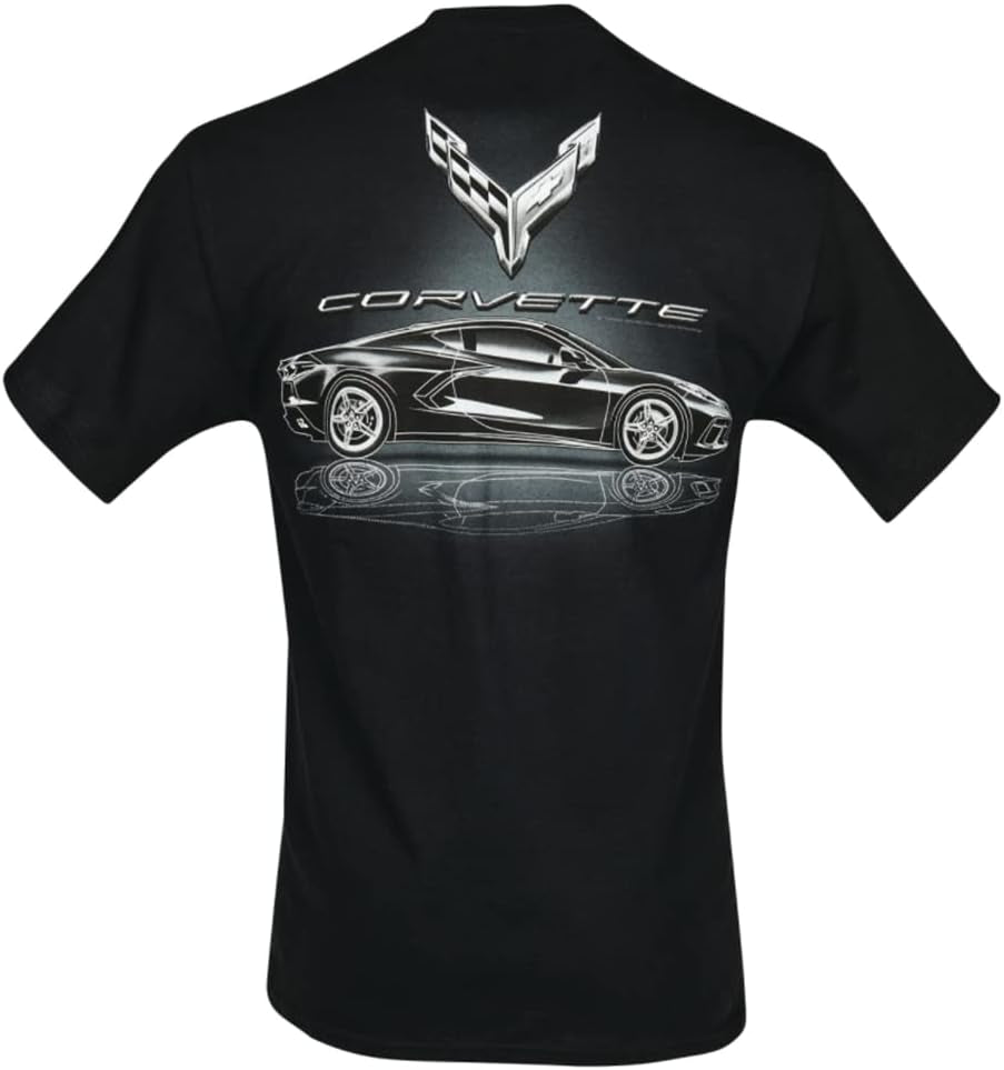 C8 Corvette Stingray T-Shirt - Metallic Tonal Reflections Men'S Shirt : Black (Small)