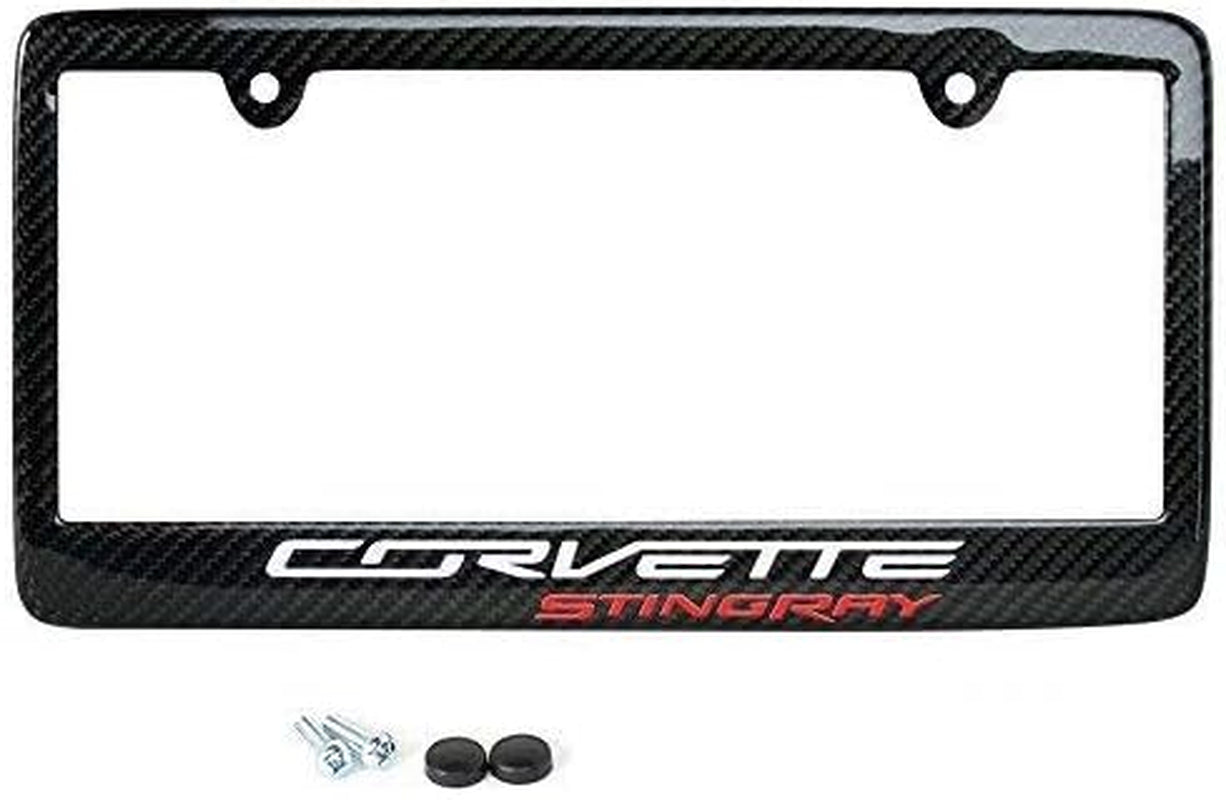 C7 Corvette Carbon Fiber License Plate Frame with Stingray Script for 2014-2019 Corvettes