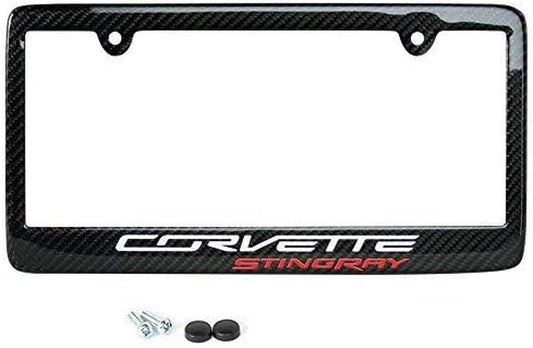 C7 Corvette Carbon Fiber License Plate Frame with Stingray Script for 2014-2019 Corvettes