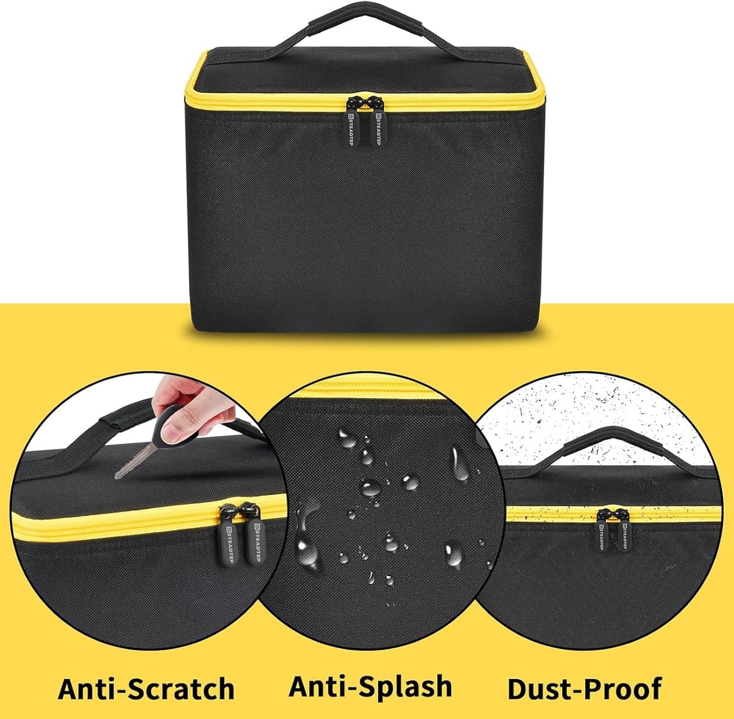 Air Compressor Storage Bag Compatible with Astroai Tire Inflator for Car Tire Pump 150PSI 12V DC/110V AC, Air Pump Carrying Case Holder for Cigarette Lighter Extension Cord and Batteries (Black)