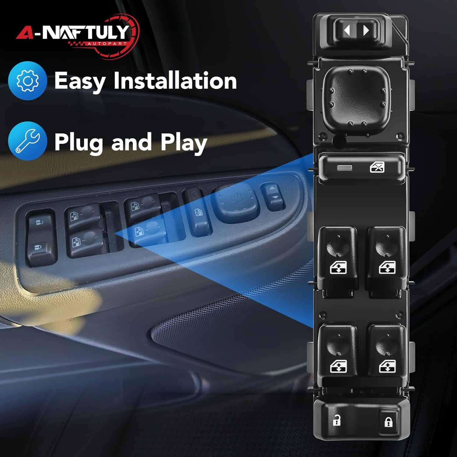 15883323 Front Driver Side Master Power Window Switch Fits for 2003-2007 Chevrol